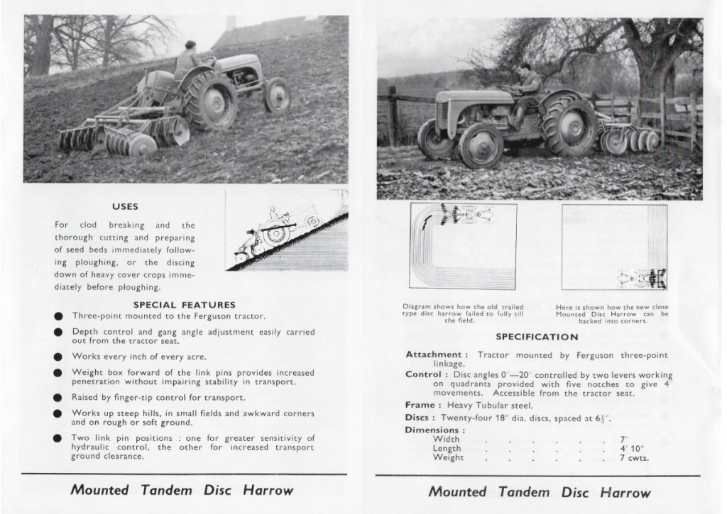 Tandem Disc Harrow Ferguson Club